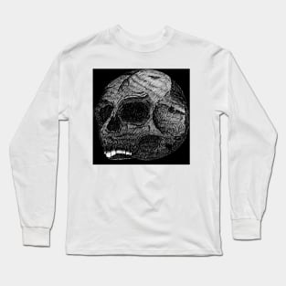 Hand Drawn Skull Head Long Sleeve T-Shirt